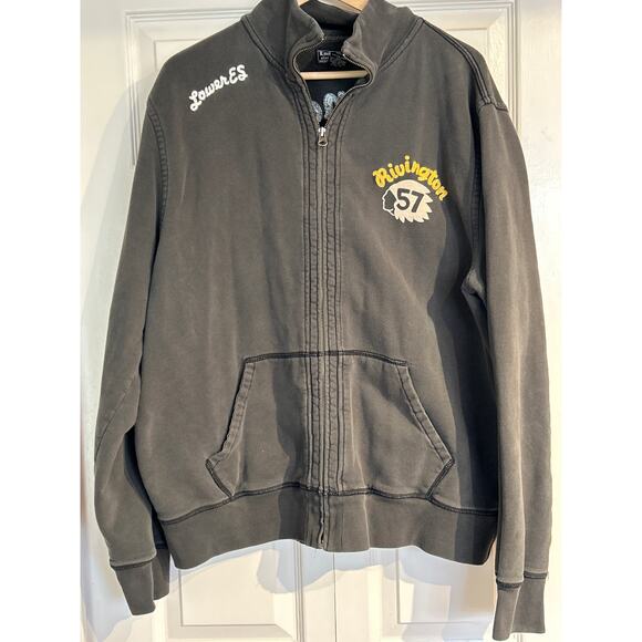 Lucky Brand Other - Vintage Lucky Brand Men's Dark Gray NYC Patch Track Jacket